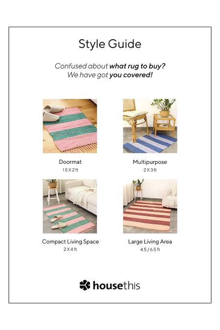 Shop_House This_Red 100% Cotton Palolem Recycle Chindi Rectangle Shaped Rug_Online_at_Aza_Fashions