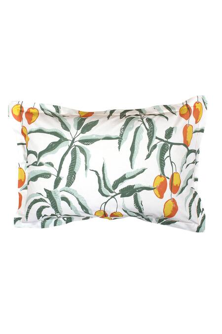 Buy_House This_Orange 100% Cotton Printed Amra Bedsheet Set_Online_at_Aza_Fashions
