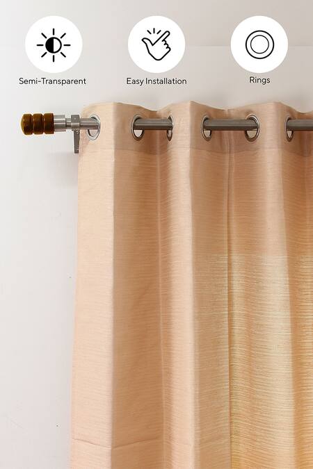 Shop_House This_White 100% Polyester Indus Semi Opaque Door Curtain_Online_at_Aza_Fashions