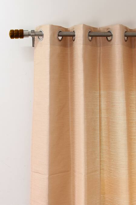 House This_Gold 100% Polyester Kaveri Semi Opaque Door Curtain_Online_at_Aza_Fashions
