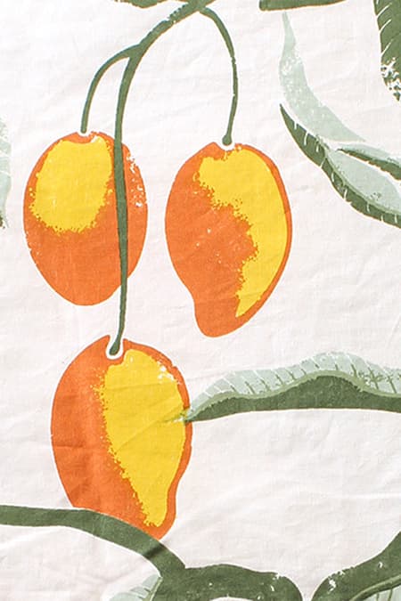 House This_Yellow 100% Cotton Outer.inner Polyfill Print Amra Flower Bud Dohar_Online_at_Aza_Fashions