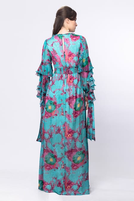 Mandira Wirk Resort Forest Biome Print High Slit Dress 