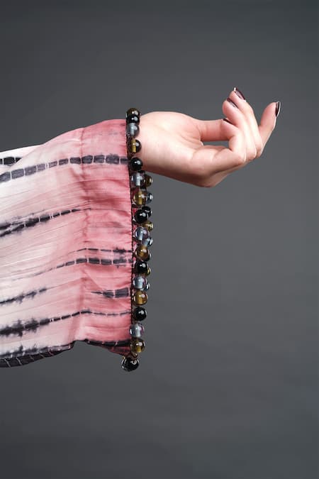 Ika_Multi Color Silk Tie Dye Round Neck Kurta Churidar Set  _Online_at_Aza_Fashions