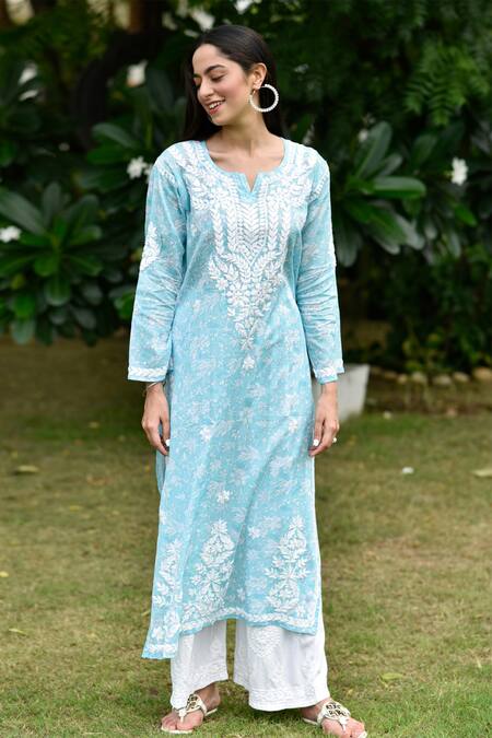 Chikankari Kurtas - Buy Handcrafted Chikankari Womens Kurtis Online – House  of Chikankari