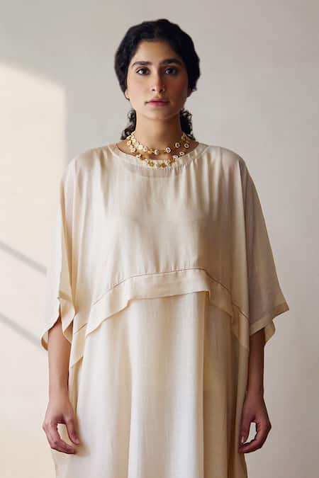 Dot Ivory Cotton, Silk Round Neck Oleria Solid Kurta And Pant Set at Aza Fashions Dot_Ivory Cotton, Silk Round Neck Oleria Solid Kurta And Pant Set _at_Aza_Fashions