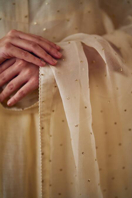 Shop Dot Ivory Organza Embroidery Ava Tara Dupatta Online at Aza Fashions Shop_Dot_Ivory Organza Embroidery Ava Tara Dupatta _Online_at_Aza_Fashions