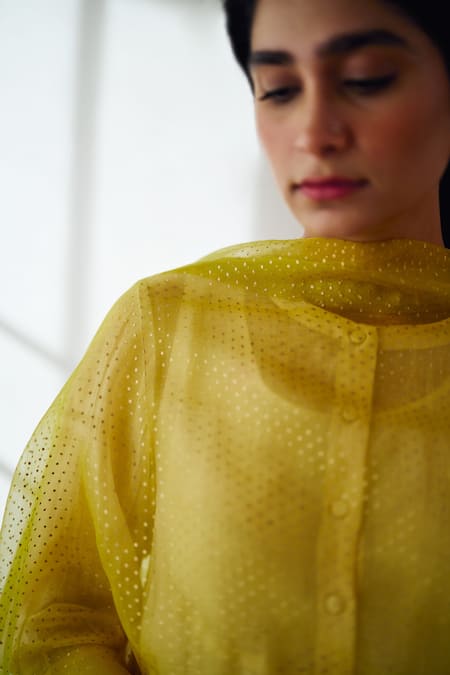 Shop Dot Yellow Organza Embroidery Bell Tara Dupatta Online at Aza Fashions Shop_Dot_Yellow Organza Embroidery Bell Tara Dupatta _Online_at_Aza_Fashions