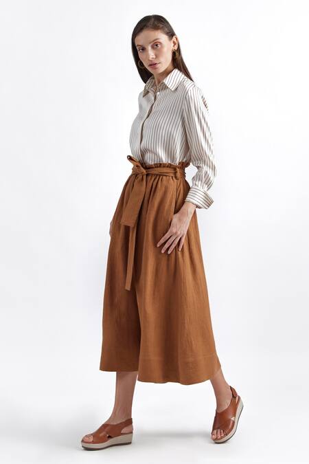 Buy Perona White Collared Striped Pattern Shirt Online at Aza Fashions Buy_Perona_White Collared Striped Pattern Shirt _Online_at_Aza_Fashions