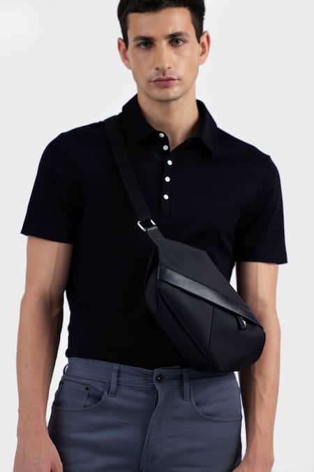 Buy Perona Black Cotton Hernan Polo Tee Online at Aza Fashions Buy_Perona_Black Cotton Hernan Polo Tee _Online_at_Aza_Fashions
