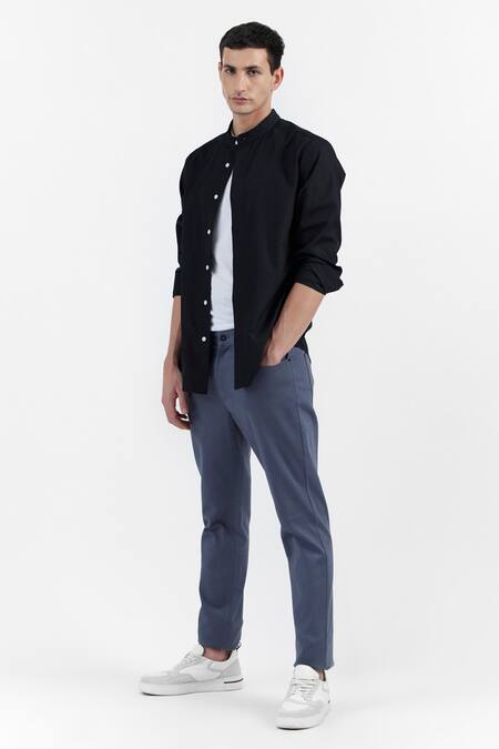 Perona Grey 42% Tencel Xs% Cotton Xs% Terylene 2% Elastane Hakimi Trouser Online at Aza Fashions Perona_Grey 42% Tencel Xs% Cotton Xs% Terylene 2% Elastane Hakimi Trouser _Online_at_Aza_Fashions