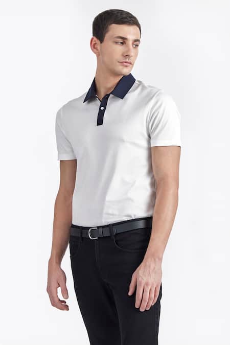 Perona White Cotton Gayle Tee Online at Aza Fashions Perona_White Cotton Gayle Tee _Online_at_Aza_Fashions