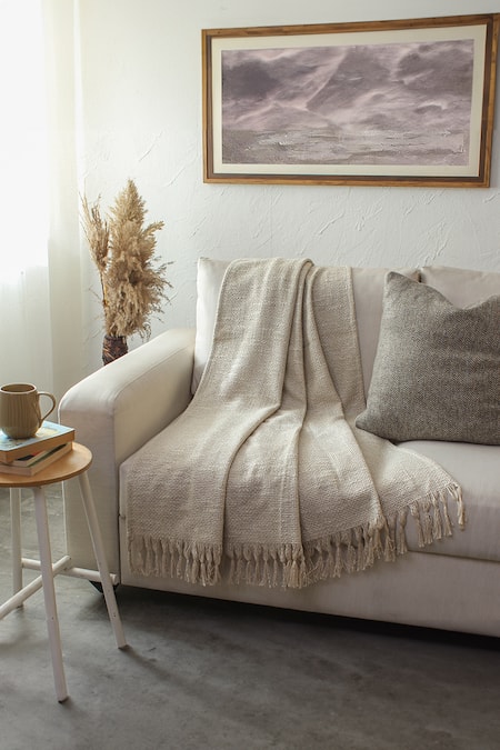 House This Nilgiri Plain Cotton Throw 