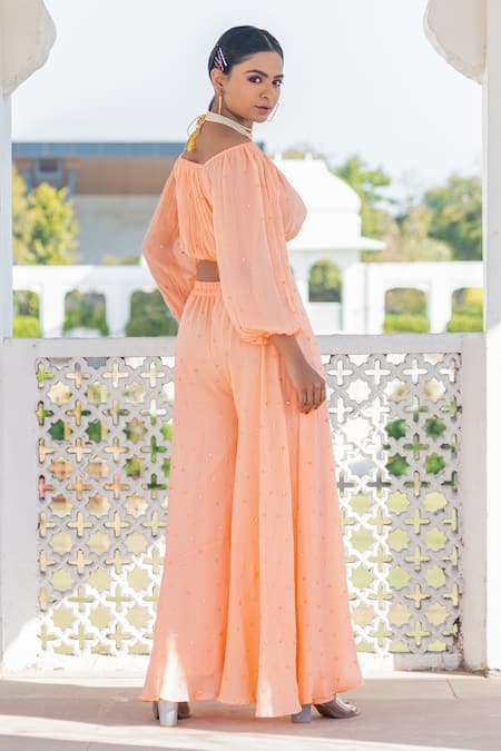 Baby Pink Embroidered Palazzo Pant Set With Cape Design by Yashodhara at  Pernia's Pop Up Shop 2024