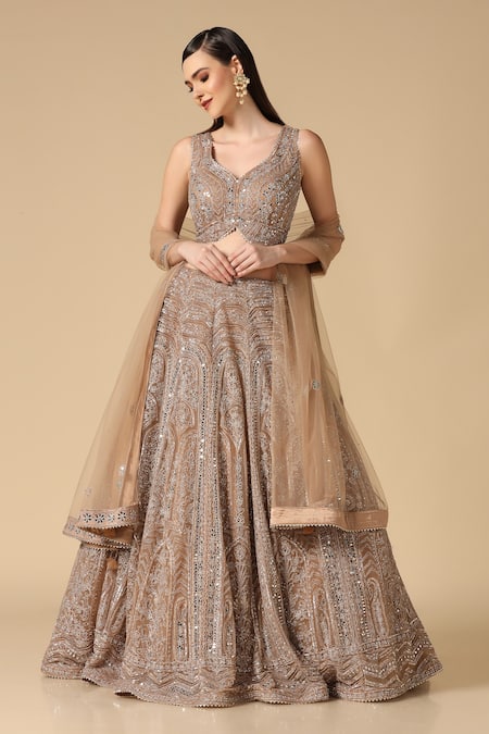 Two Sisters By Gyans Mirrorwork Embellished Lehenga Set 