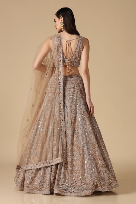 Two Sisters By Gyans Mirrorwork Embellished Lehenga Set 