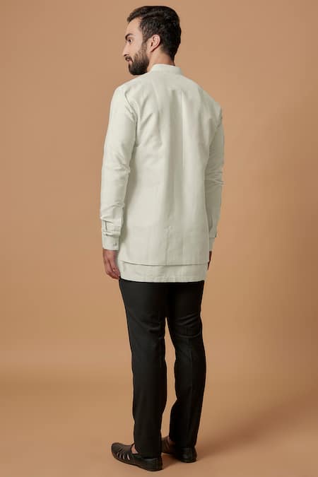 Bubber Couture Aadiv Cotton Silk Layered Shirt Kurta 