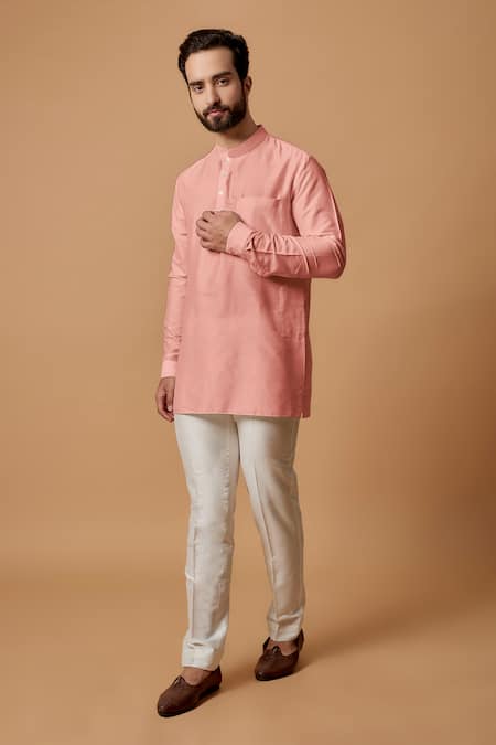 BUBBER COUTURE Kanav Cotton Silk Pintuck Kurta 