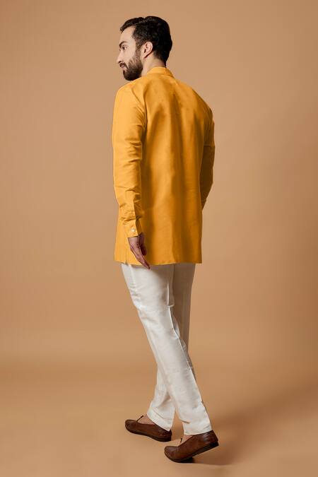 Bubber Couture Manav Cotton Silk Pintuck Shirt Kurta 