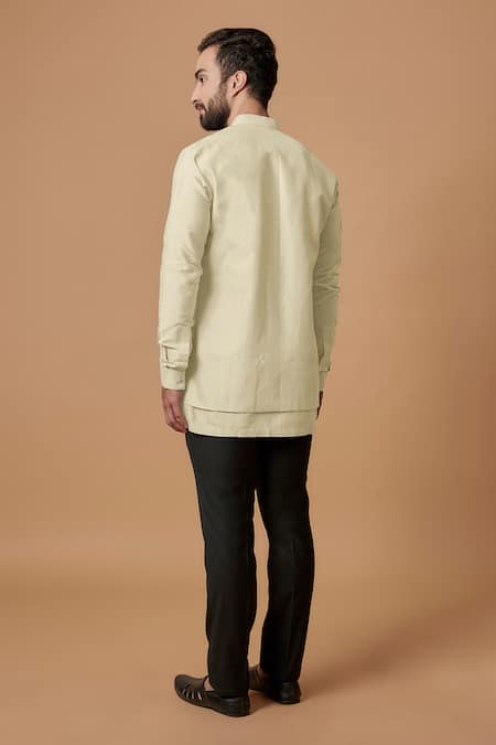 Bubber Couture Nakul Cotton Silk Pintuck Shirt Kurta 