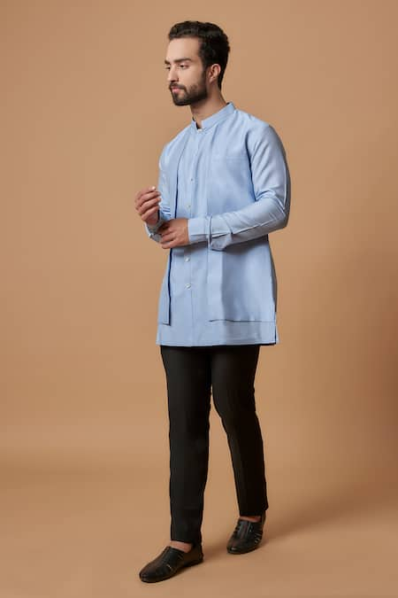 BUBBER COUTURE Sahir Plain Layered Short Kurta 