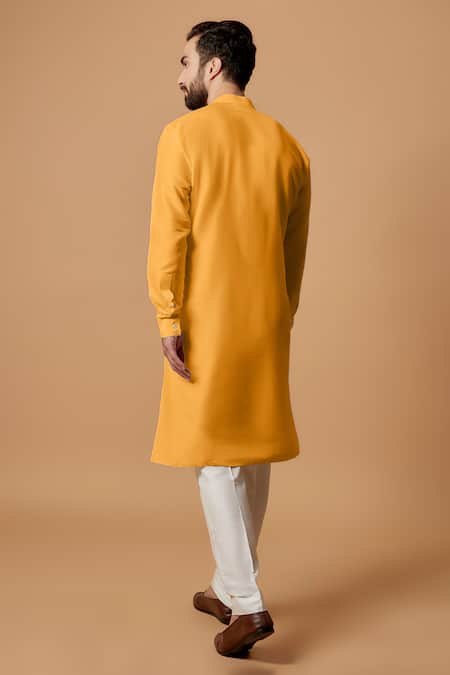 Shop Bubber Couture Orange Cotton, Silk Sai Straight Kurta Set at Aza Fashions Shop_Bubber Couture_Orange Cotton, Silk Sai Straight Kurta Set _at_Aza_Fashions