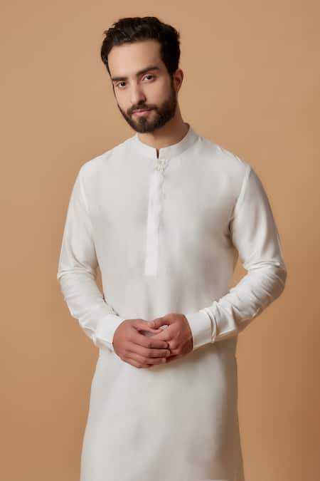 Buy Bubber Couture Off White Cotton, Silk Shiv Straight Kurta Set Online at Aza Fashions Buy_Bubber Couture_Off White Cotton, Silk Shiv Straight Kurta Set _Online_at_Aza_Fashions