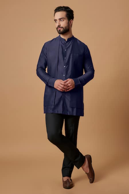 BUBBER COUTURE Shivansh Plain Layered Short Kurta 