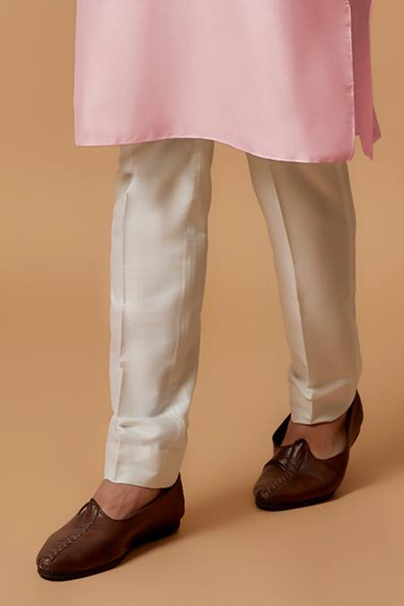 Bubber Couture_Pink Cotton, Silk Baby Kurta Set _Online_at_Aza_Fashions