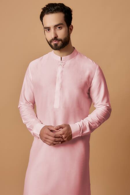 Buy_Bubber Couture_Pink Cotton, Silk Baby Kurta Set _Online_at_Aza_Fashions