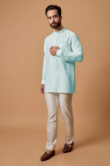 BUBBER COUTURE Sid Pintucked Mandarin Collar Kurta 