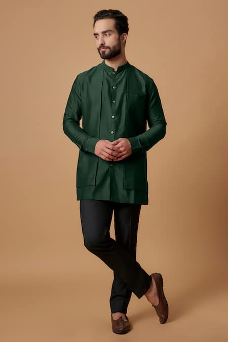 BUBBER COUTURE Vedansh Plain Layered Short Kurta 