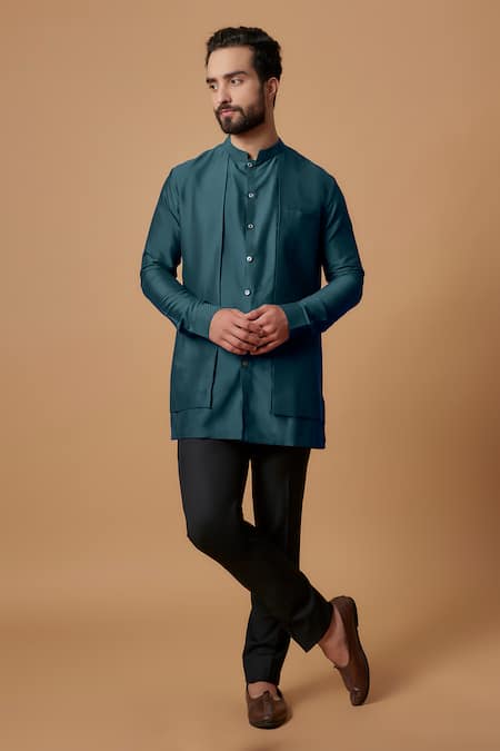 BUBBER COUTURE Zahir Plain Layered Short Kurta 