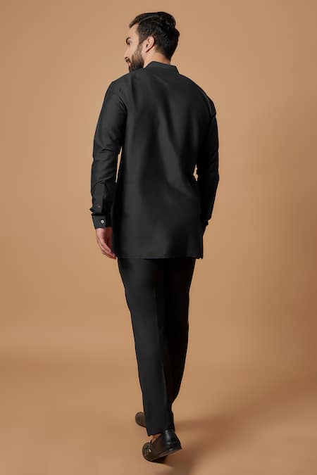 Bubber Couture Zaid Pintucked Mandarin Collar Kurta 