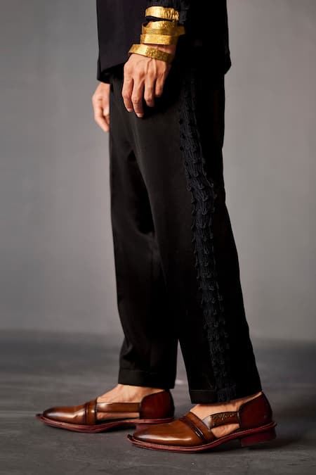 Shop Jatin Malik Blue Embroidery Stygian Textured Blazer Trouser Set Online at Aza Fashions Shop_Jatin Malik_Blue Embroidery Stygian Textured Blazer Trouser Set _Online_at_Aza_Fashions