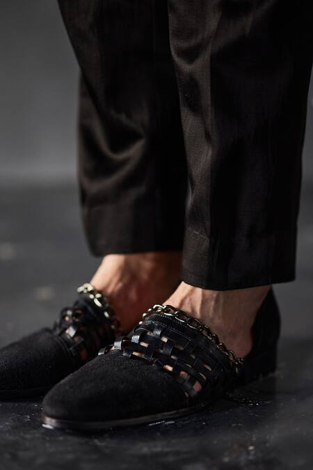 Shop Jatin Malik Black Linen, Silk Embroidery Dire Blazer Trouser Set Online at Aza Fashions Shop_Jatin Malik_Black Linen, Silk Embroidery Dire Blazer Trouser Set _Online_at_Aza_Fashions