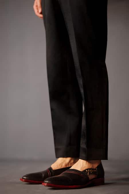 Shop Jatin Malik Black Linen, Silk Beads Embroidered Tuxedo Shirt Set Online at Aza Fashions Shop_Jatin Malik_Black Linen, Silk Beads Embroidered Tuxedo Shirt Set _Online_at_Aza_Fashions