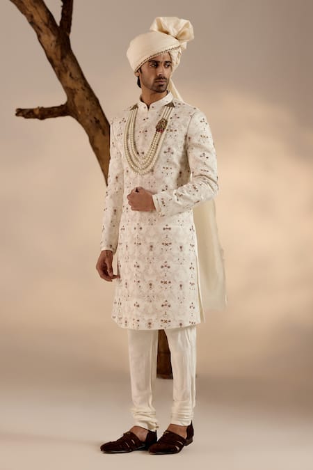 Jatin Malik Damask Work Sherwani Set 