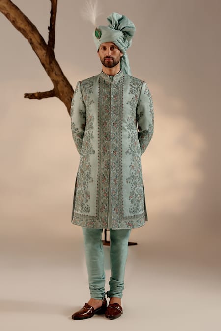 Jatin Malik Floral Embroidered Sherwani Set 