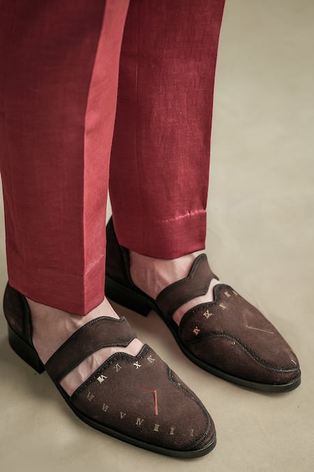 Jatin Malik_Red Linen, Silk Embroidery Garden Shrug And Kurta Set _at_Aza_Fashions