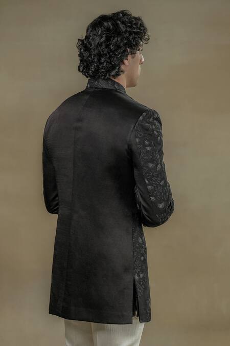 Jatin Malik Dali Floral Garden Embroidered Bandhgala Set 