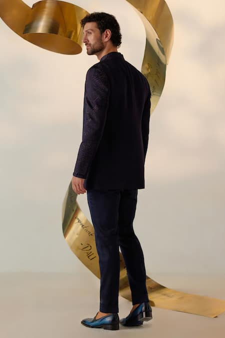 Jatin Malik Celestial Ditsy Floral Embroidered Bandhgala Set 