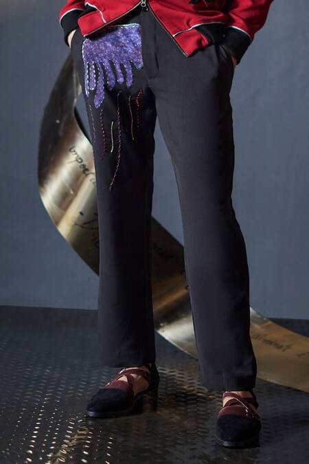 Jatin Malik Red Crepe Sequins, Embroidery The Vieled Heart Bomber Jacket With Trouser Online at Aza Fashions Jatin Malik_Red Crepe Sequins, Embroidery The Vieled Heart Bomber Jacket With Trouser _Online_at_Aza_Fashions