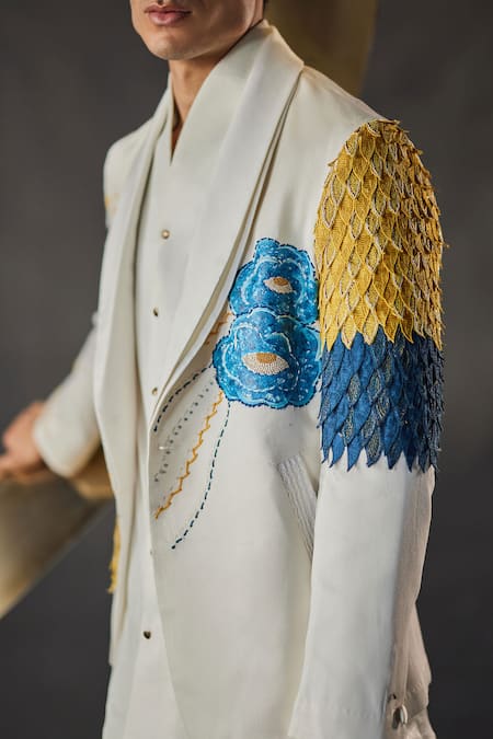 Buy Jatin Malik Black Modal, Rayon Petals Gala Embellished Sunflower Overshirt And Pant Set Online at Aza Fashions Buy_Jatin Malik_Black Modal, Rayon Petals Gala Embellished Sunflower Overshirt And Pant Set _Online_at_Aza_Fashions