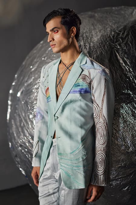 Jatin Malik Rinbowed Overshirt With Trouser 