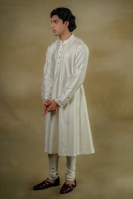 Shop Jatin Malik White Linen, Silk Zari Gardenia Embroidered Sherwani Set Online at Aza Fashions Shop_Jatin Malik_White Linen, Silk Zari Gardenia Embroidered Sherwani Set _Online_at_Aza_Fashions