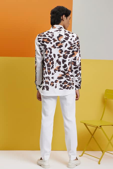 Shop_Nautanky_White Polyester Virgin Printed Shirt _at_Aza_Fashions