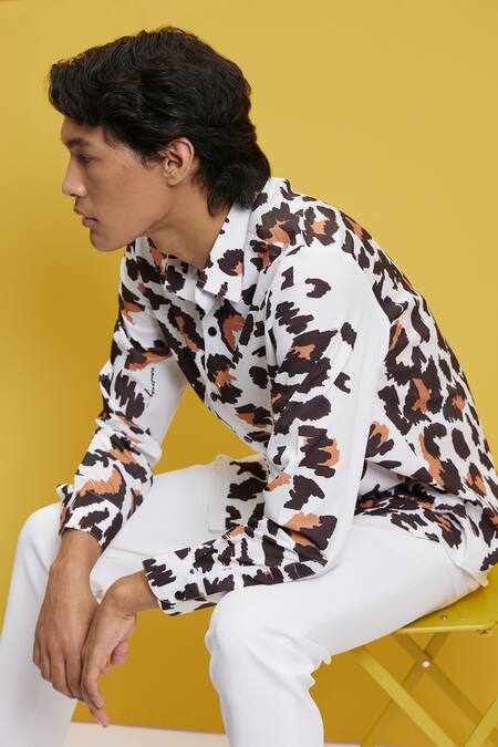 Shop_Nautanky_White Polyester Virgin Printed Shirt _Online_at_Aza_Fashions