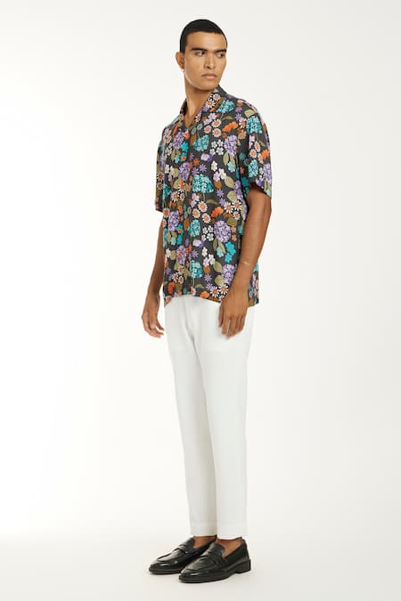 Buy Nautanky Grey Cotton Blossom Bliss Print Shirt Online at Aza Fashions Buy_Nautanky_Grey Cotton Blossom Bliss Print Shirt _Online_at_Aza_Fashions