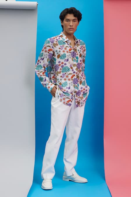 Nautanky Fiesta Bunch Of Flowers Print Shirt 