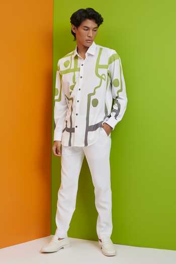 Nautanky_White Polyester Frolic Abstract Print Shirt _Online_at_Aza_Fashions